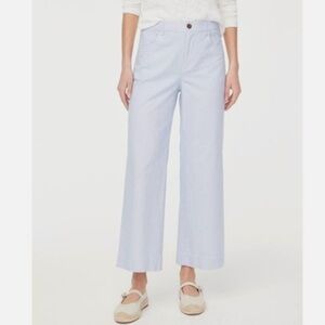 J Crew Factory Striped High-Rise Wide-Leg Cropped Pant, like new, 30p